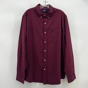 Ralph Lauren Chaps Red & Black Plaid Long Sleeve Shirt Men’s XXL